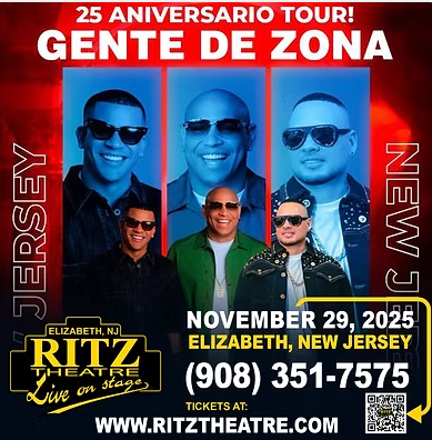 Gente de Zona en concierto en Elizabeth, New Jersey – 25 Aniversario Tour 2025.